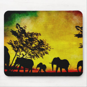 Elephants Sunset Muismat
