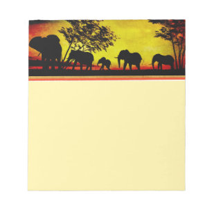 Elephants Sunset Notitieblok