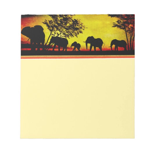 Elephants Sunset Notitieblok (Voorkant)