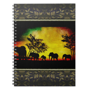 Elephants Sunset Notitieboek