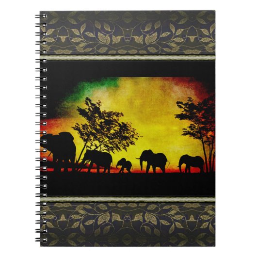 Elephants Sunset Notitieboek (Voorkant)