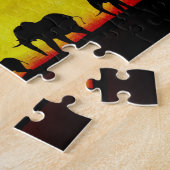 Elephants Sunset Puzzle Legpuzzel (Zijkant)