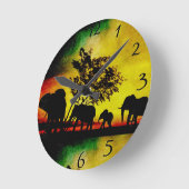 Elephants Sunset Ronde Klok (Hoek)