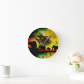 Elephants Sunset Ronde Klok (Huis)