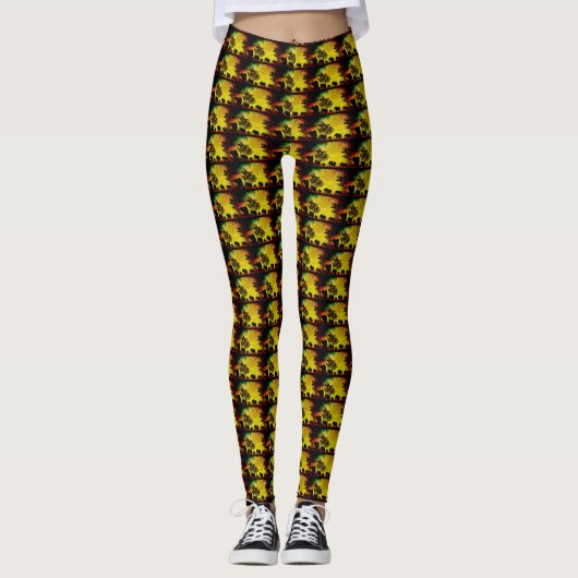 Elephants Sunset Women's Leggings (Voorkant)