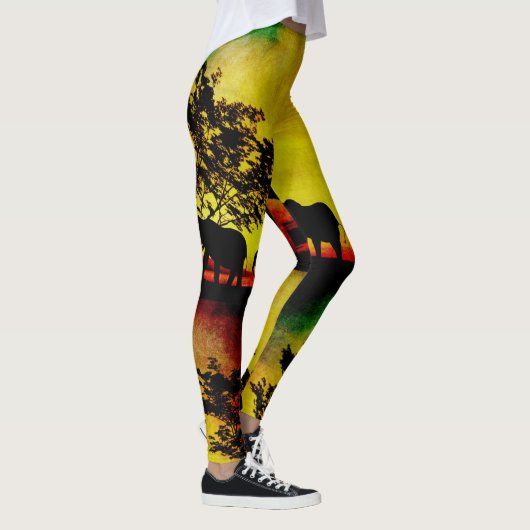 Elephants Sunset Women's Leggings (Rechts)