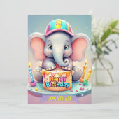 ELEPHANT'S SWEET VIERING KAART (Staand voorkant)