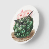 Elephant's Tooth Cactus Flower-illustratie Ronde Klok (Hoek)