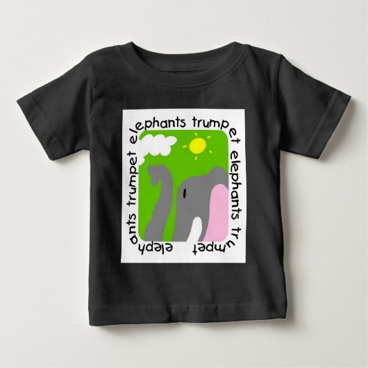 Elephants Trumpet Baby Raglan T-shirt (Voorkant)