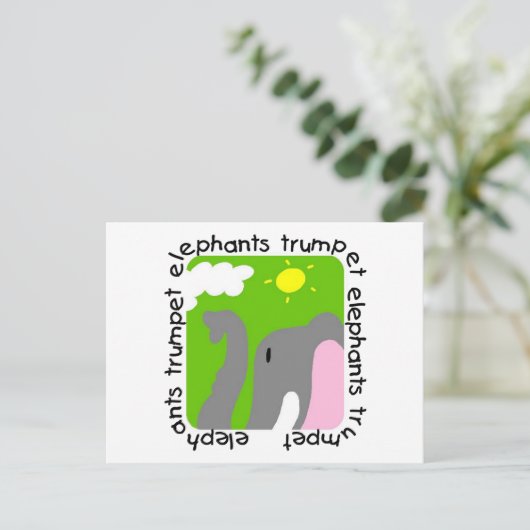 Elephants Trumpet Tshirts en Gifts Briefkaart (Staand voorkant)