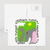 Elephants Trumpet Tshirts en Gifts Briefkaart (Voorkant / Achterkant)