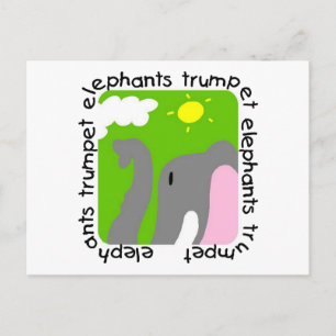 Elephants Trumpet Tshirts en Gifts Briefkaart