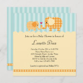 Elephants Unisex Baby shower Invitation Kaart (Voorkant / Achterkant)