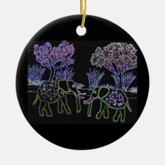 Elephants vergeet nooit Ornaments Keramisch Ornament (Voorkant)