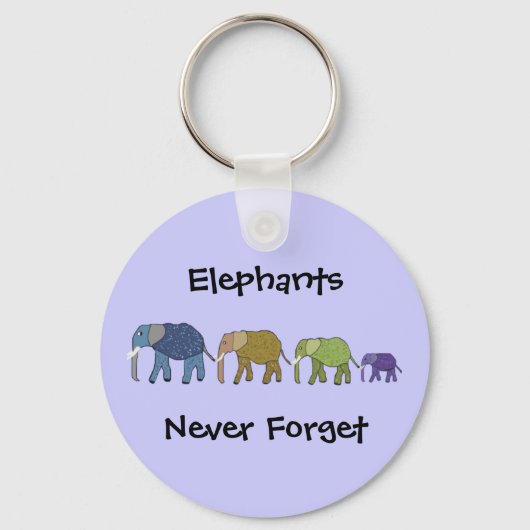 Elephants Vergeet nooit Sleutelhanger (Voorkant)