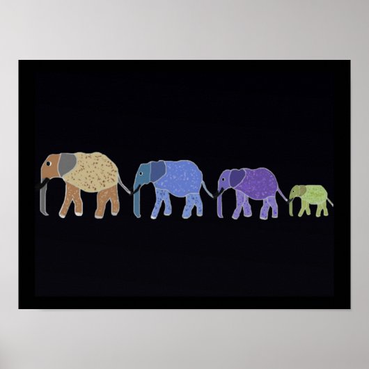 Elephants vergeten nooit afdrukken poster (Voorkant)