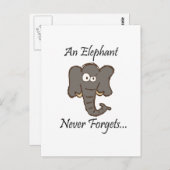 Elephants vergeten nooit briefkaart (Voorkant / Achterkant)
