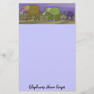 Elephants vergeten nooit briefpapier