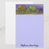 Elephants vergeten nooit briefpapier (Voorkant / Achterkant)