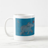 Elephants vergeten nooit (turquoise) koffiemok (Links)