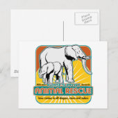 Elephants voor dierenredding briefkaart (Voorkant / Achterkant)