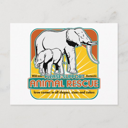 Elephants voor dierenredding briefkaart (Voorkant)