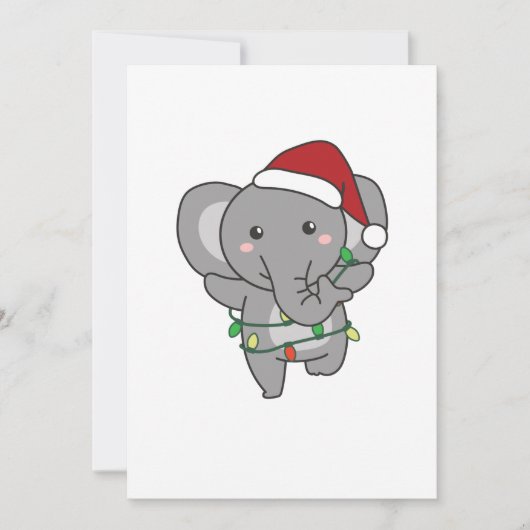 Elephants voor kerstwinterdieren feestdagenkaart (Voorkant)
