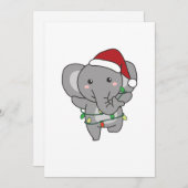 Elephants voor kerstwinterdieren feestdagenkaart (Voorkant / Achterkant)