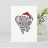 Elephants voor kerstwinterdieren feestdagenkaart (Staand voorkant)