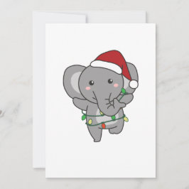 Elephants voor kerstwinterdieren feestdagenkaart