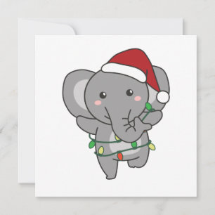 Elephants voor kerstwinterdieren kaart