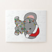 Elephants voor kerstwinterdieren legpuzzel (Horizontaal)
