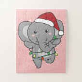 Elephants voor kerstwinterdieren legpuzzel (Verticaal)