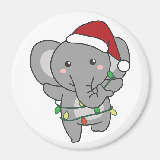 Elephants voor kerstwinterdieren magneet (Voorkant)