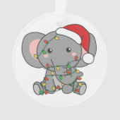 Elephants voor kerstwinterdieren ornament (voorkant)