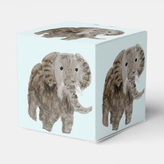 Elephants voor Wilde Kunst Aangepaste kleur Bedankdoosjes (Achterkant)