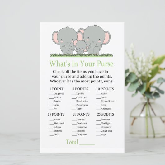 Elephants Wat zit er in je handtas? (Staand voorkant)