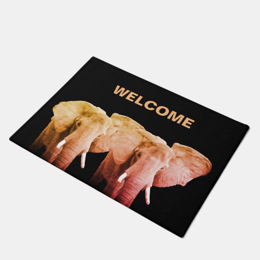 Elephants Welkom Deurmat (Schuin)