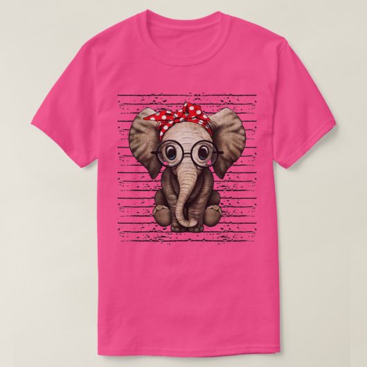 Elephants with bandana headband and glasses t-shirt (Design voorkant)