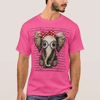 Elephants with bandana headband and glasses t-shirt