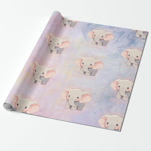 #Elephant's Wrapping Paper Cadeaupapier (Uitgerold)