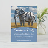 Elephant's Zebra Vermomming Kostuumfeest Kaart (Staand voorkant)