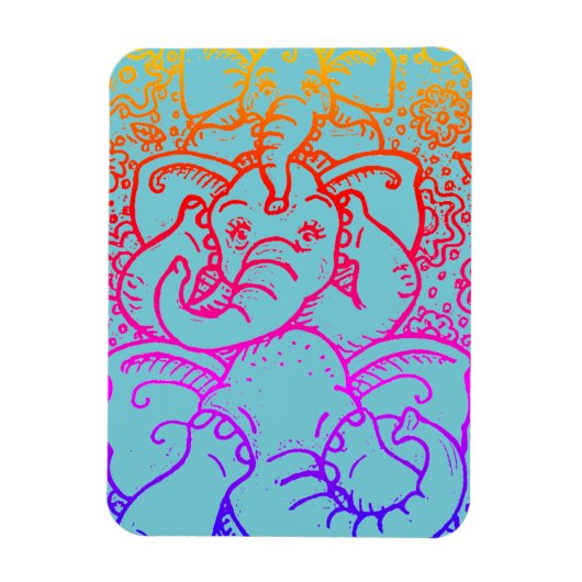 ELEPHANTS ZIE GEEN EVIL MAGNET Rainbow Magneet (Verticaal)