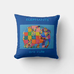 Elephants zijn Cute blue Kussen