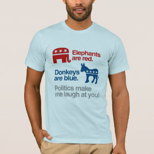ELEPHANTS ZIJN ROOD. DONKEYS ZIJN BLAUW. T-SHIRT