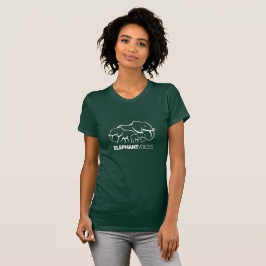 ElephantVoices White Logo T-shirt (Forest) (Voorkant volledig)
