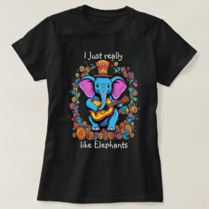 Elephonic Ruler Ik hou echt van olifanten T-shirt