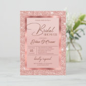 Eletgant roos goud glitter en roos goud folie kaart (Staand voorkant)