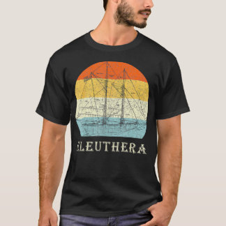 Eleuthera Bahamas Zeilboot  Retro Vakantie T-shirt
