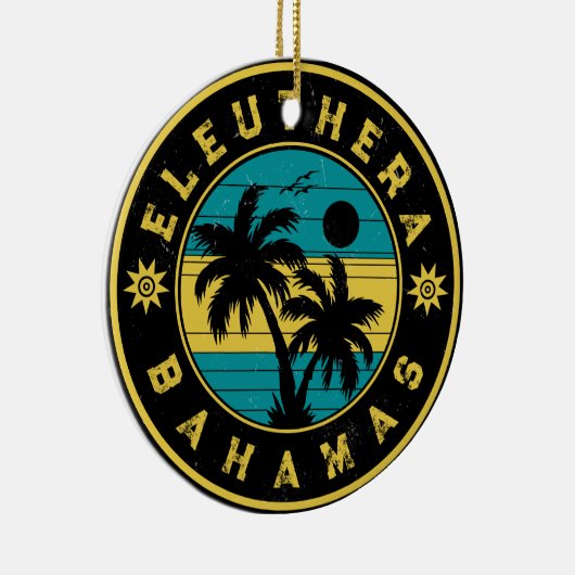 Eleuthera Island Bahama's Palmboom Souvenirs Keramisch Ornament (Rechts)